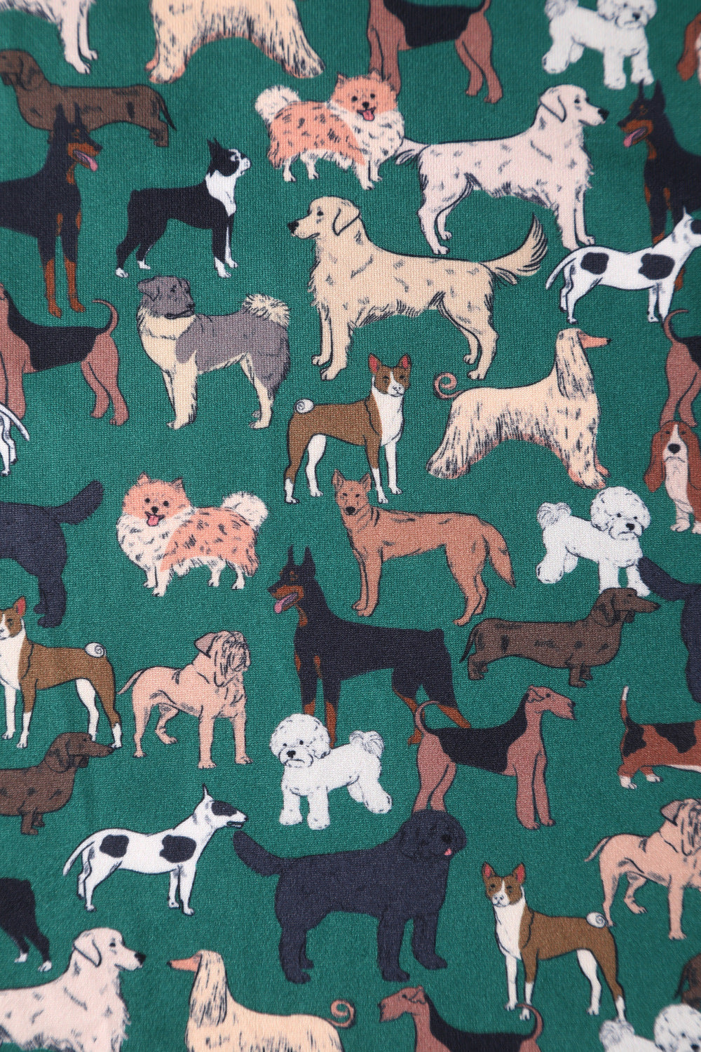 Matilda Green Knit Vintage-Inspired Dog Print Wrap Dress