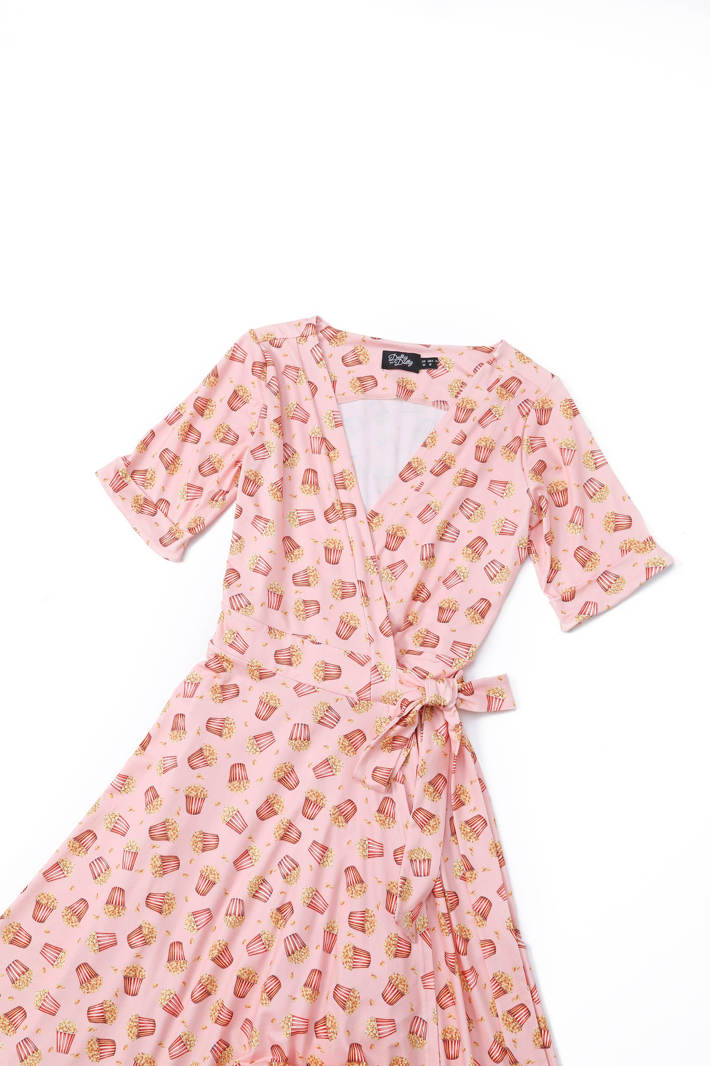 Matilda Light Pink Popcorn Print Wrap Dress