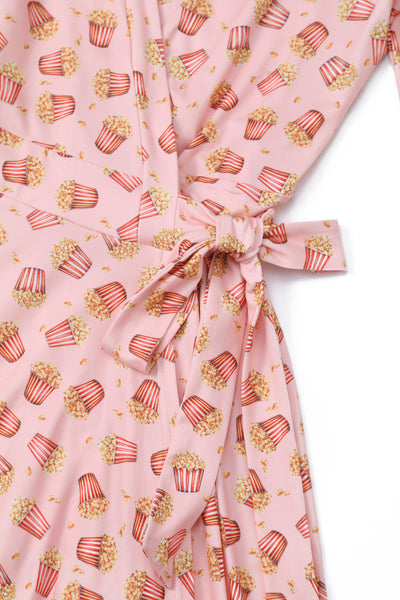 Matilda Light Pink Popcorn Print Wrap Dress