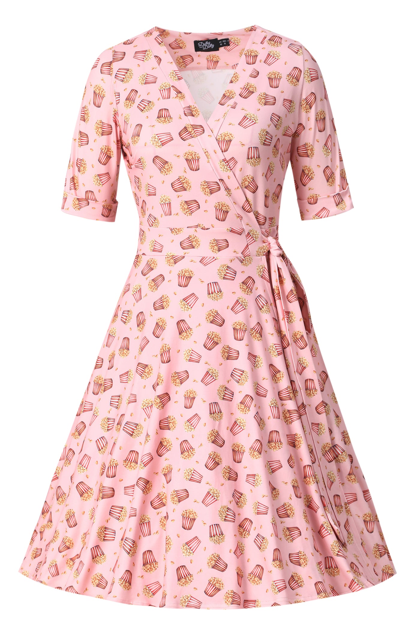 Matilda Light Pink Popcorn Print Wrap Dress