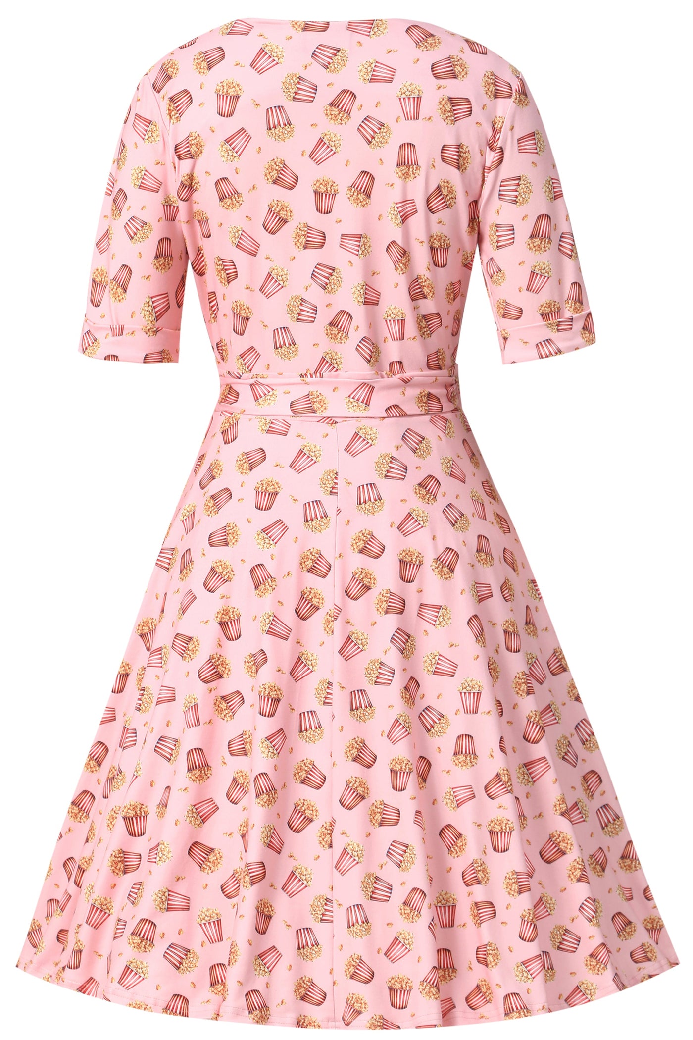 Matilda Light Pink Popcorn Print Wrap Dress