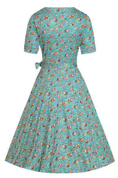 Matilda Capybara Blue Wrap Dress
