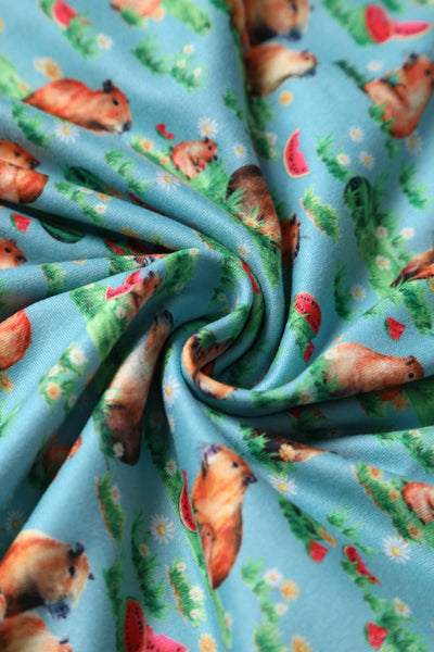 Matilda Capybara Blue Wrap Dress