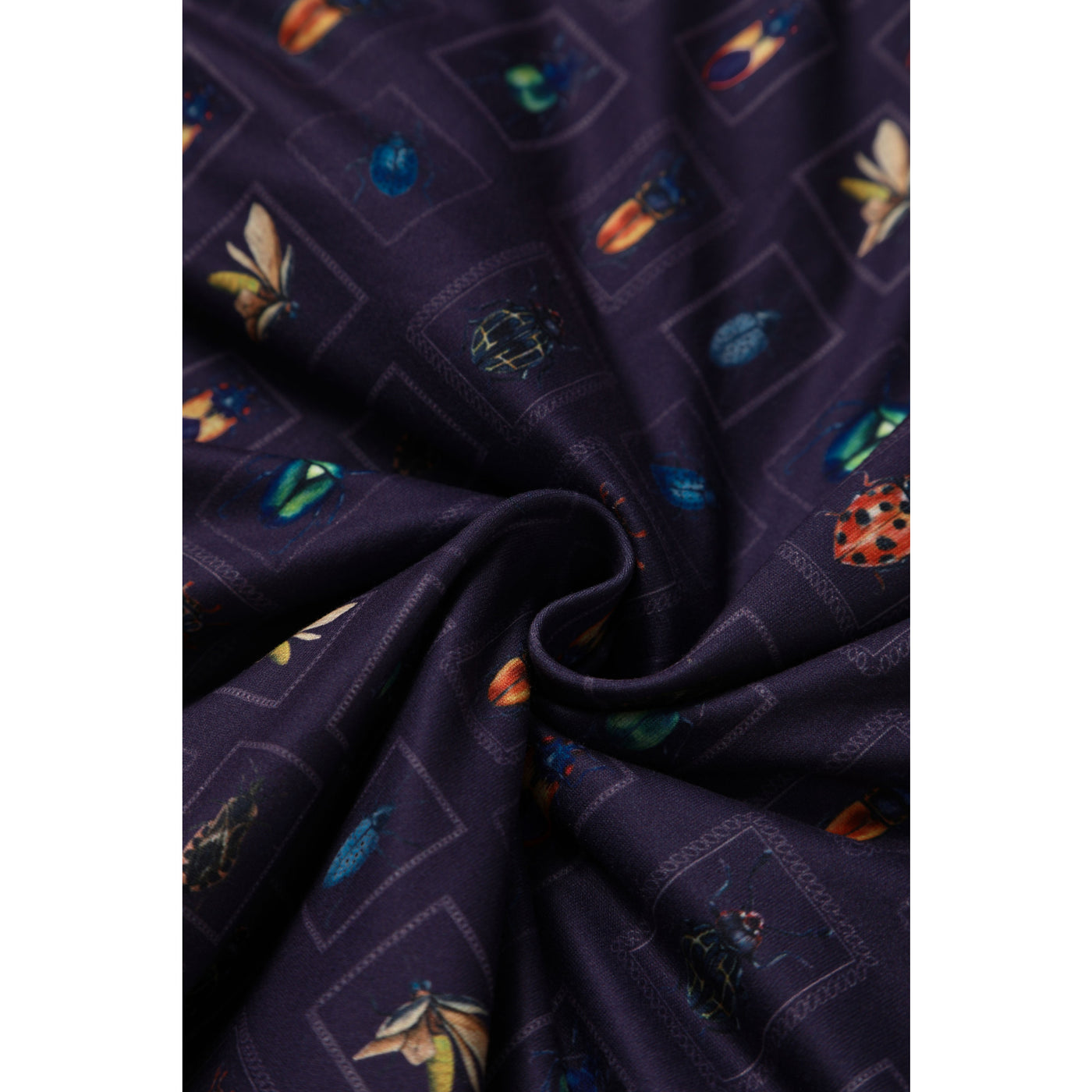 Matilda Navy Blue Bug Collection Print Wrap Dress