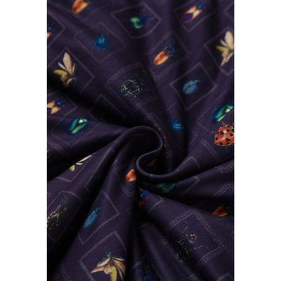 Matilda Navy Blue Bug Collection Print Wrap Dress