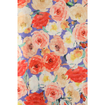 Matilda White Colorful Roses Knit Wrap Dress