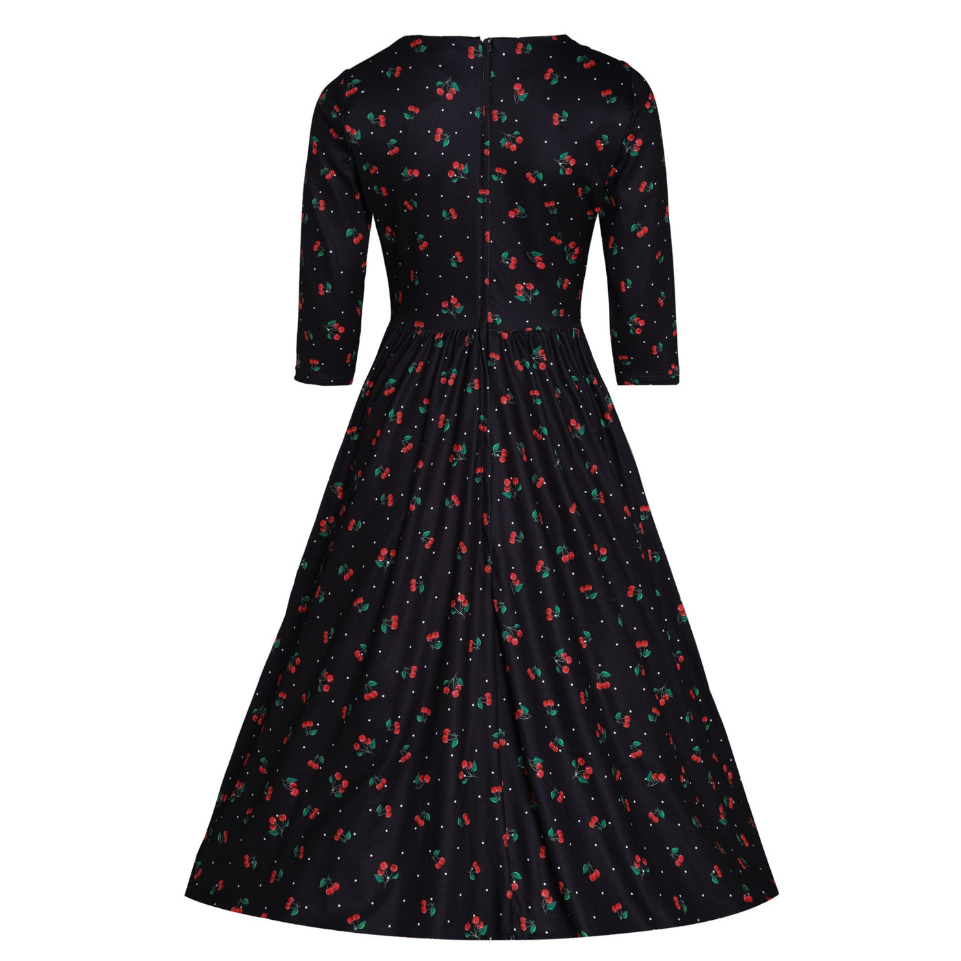 PRE ORDER Billie Long Sleeved Black Cherry Print Dress