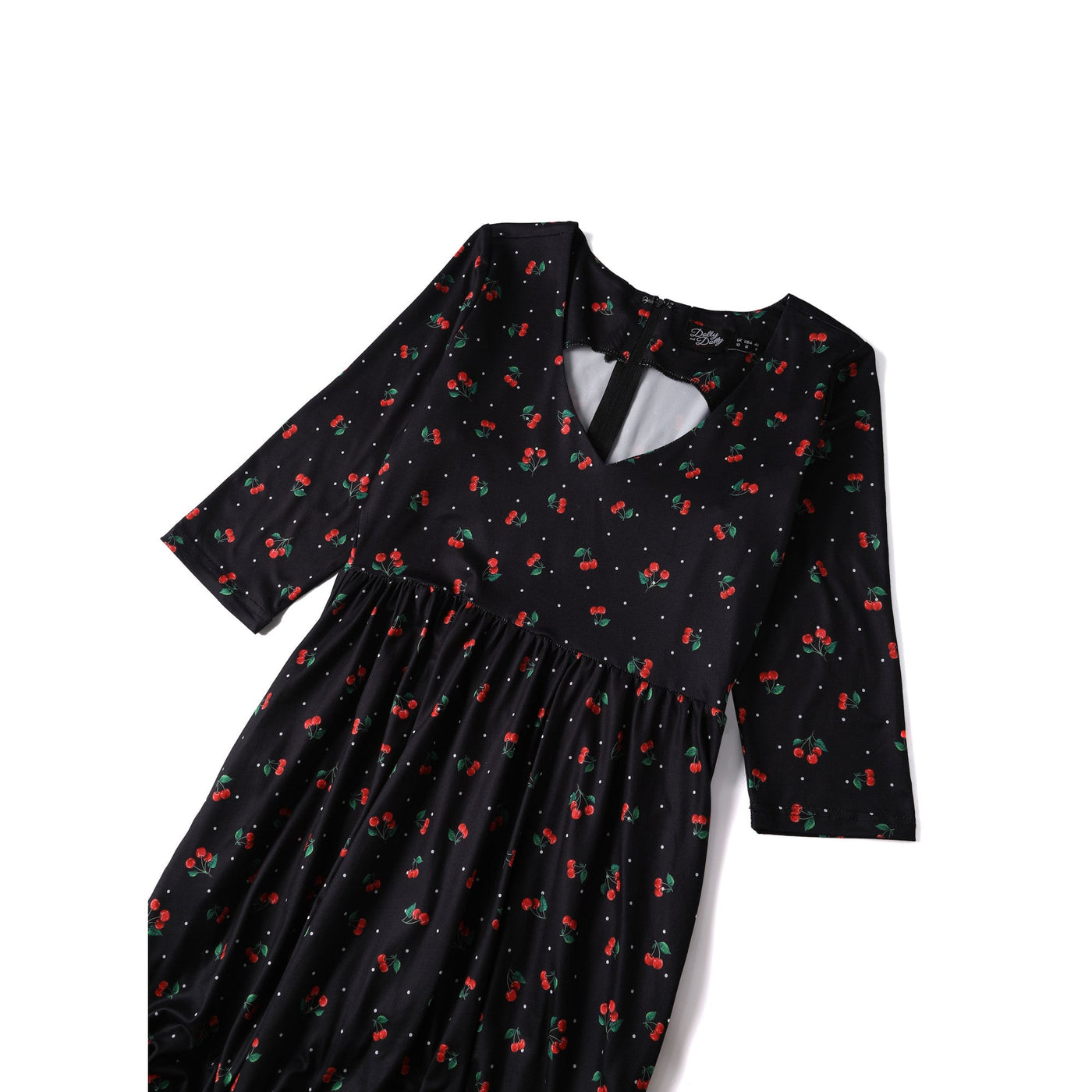 PRE ORDER Billie Long Sleeved Black Cherry Print Dress