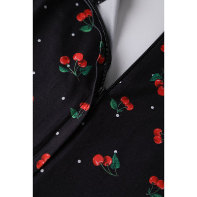 PRE ORDER Billie Long Sleeved Black Cherry Print Dress