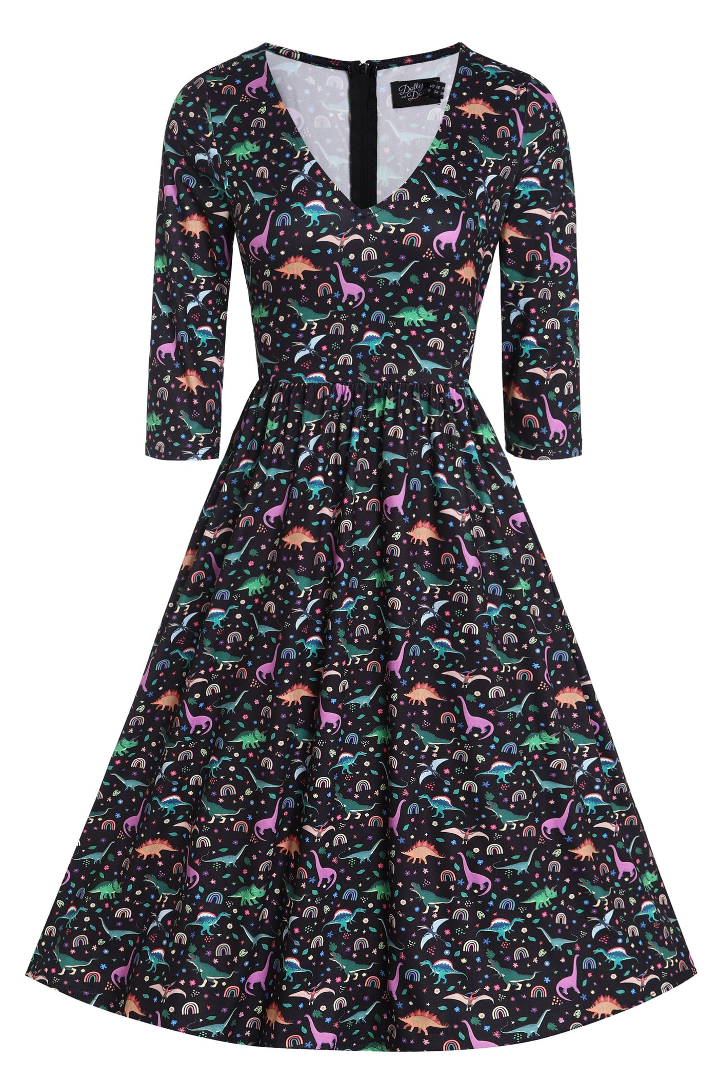 PRE ORDER Billie Dinosaur & Rainbow Long Sleeved Dress