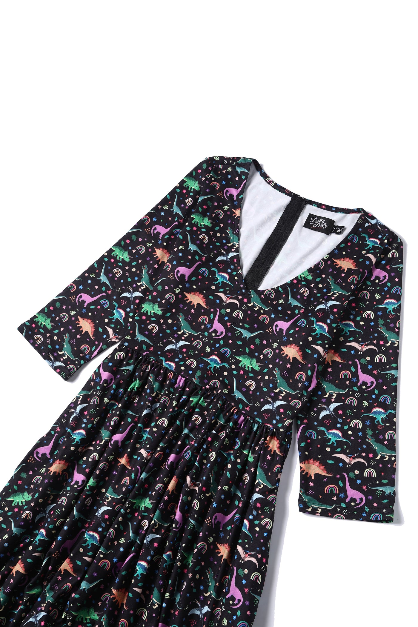 PRE ORDER Billie Dinosaur & Rainbow Long Sleeved Dress