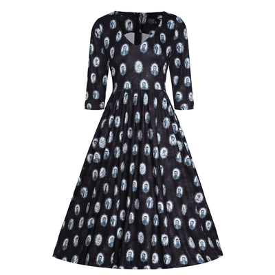 Billie Long Sleeved Black Frankenstein Print Dress