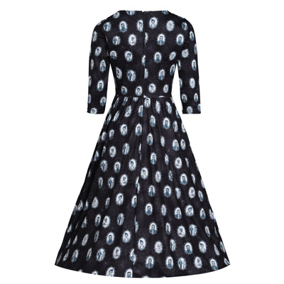 Billie Long Sleeved Black Frankenstein Print Dress