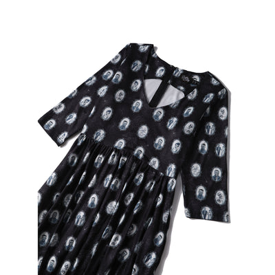 Billie Long Sleeved Black Frankenstein Print Dress