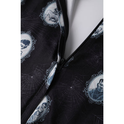 Billie Long Sleeved Black Frankenstein Print Dress