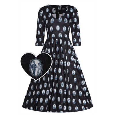 Billie Long Sleeved Black Frankenstein Print Dress