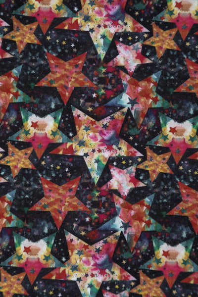PRE ORDER Billie Long Sleeved Dress in Black & Orange Star Print