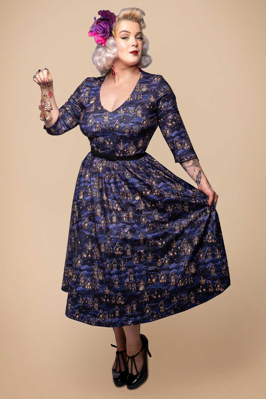 Billie Purple Christmas Village