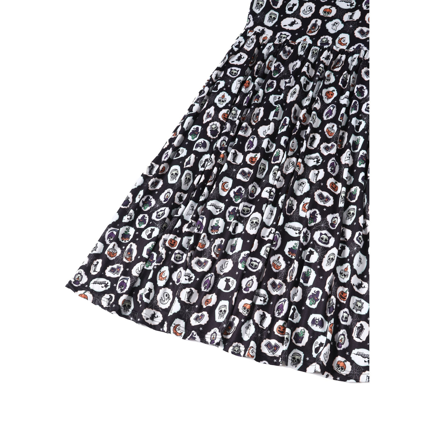 PRE ORDER Billie Spooky Halloween Print in Black Long Sleeved Dress