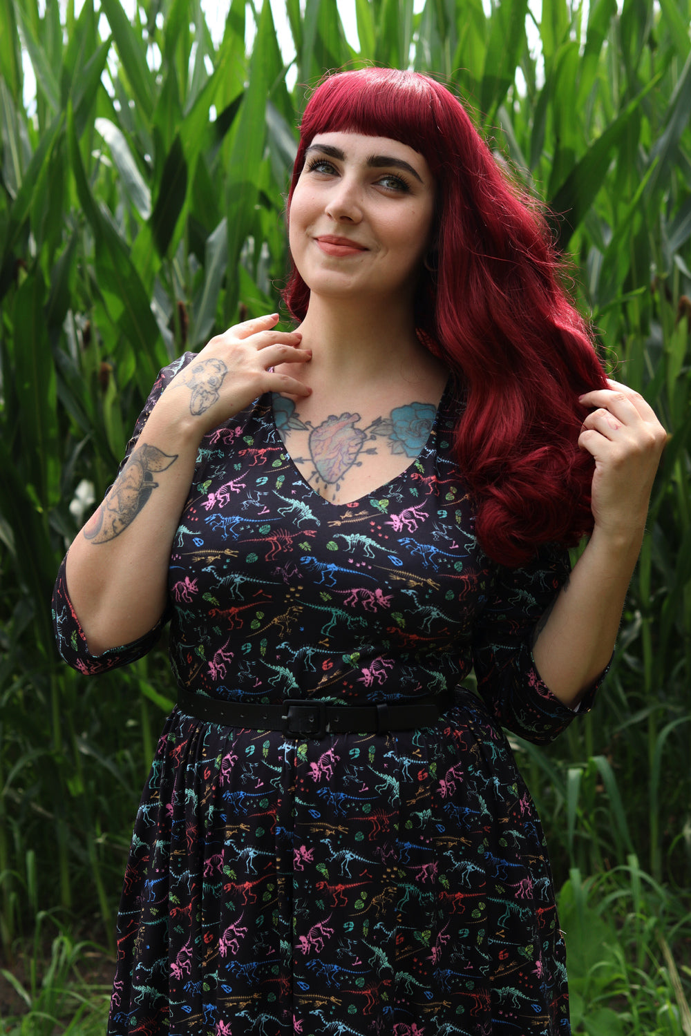 PRE ORDER Billie Black Dinosaur Fossil Dress