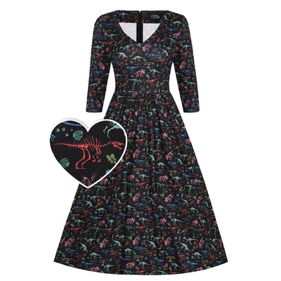 PRE ORDER Billie Black Dinosaur Fossil Dress