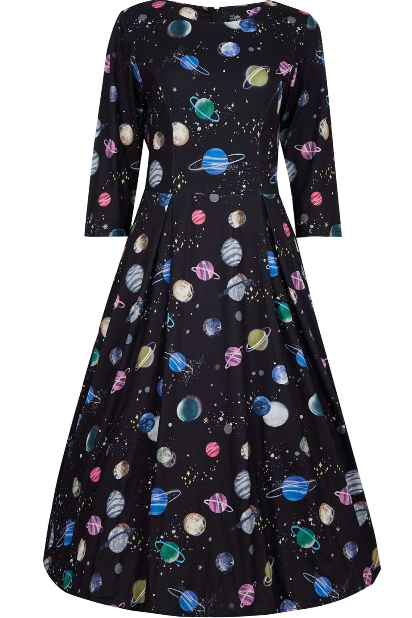 Billie Comfortable Knit Dress in Black Space