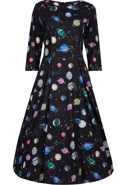 Billie Comfortable Knit Dress in Black Space