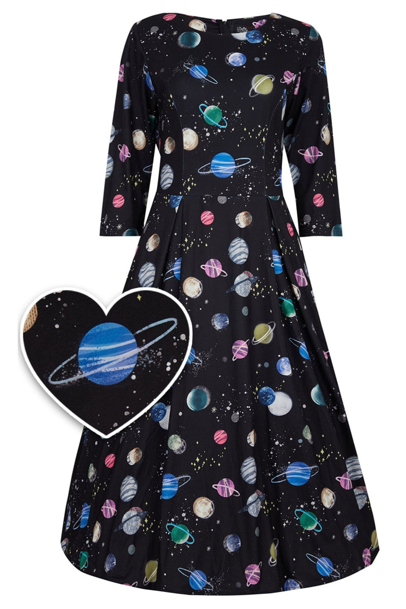 Billie Comfortable Knit Dress in Black Space