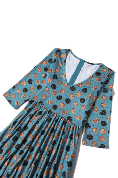 PRE ORDER Billie Cookie Blue Long Sleeved Dress