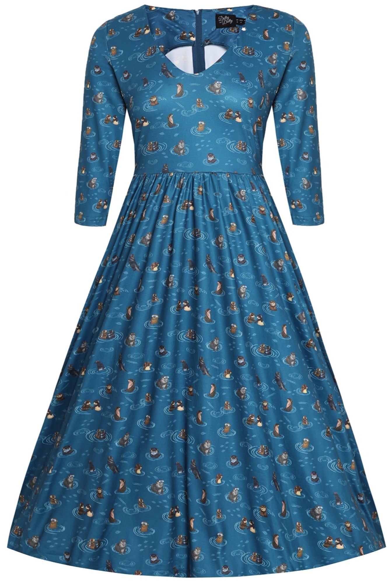 Billie Long Sleeved Blue Otter Family Dress