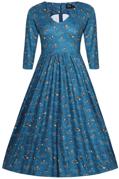 Billie Long Sleeved Blue Otter Family Dress