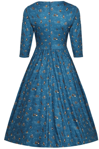 Billie Long Sleeved Blue Otter Family Dress