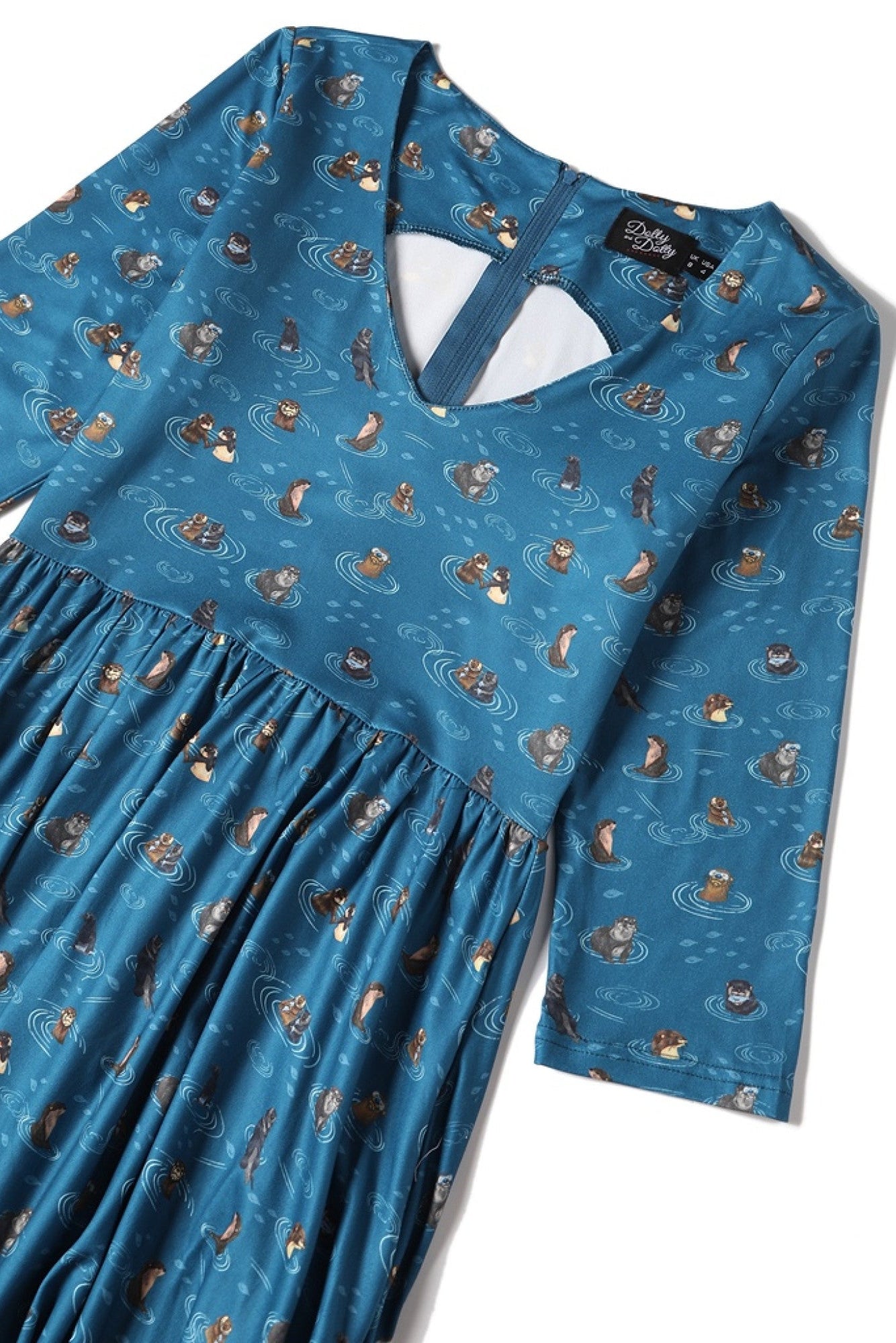 Billie Long Sleeved Blue Otter Family Dress