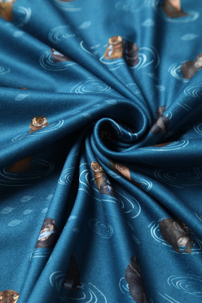 Billie Long Sleeved Blue Otter Family Dress