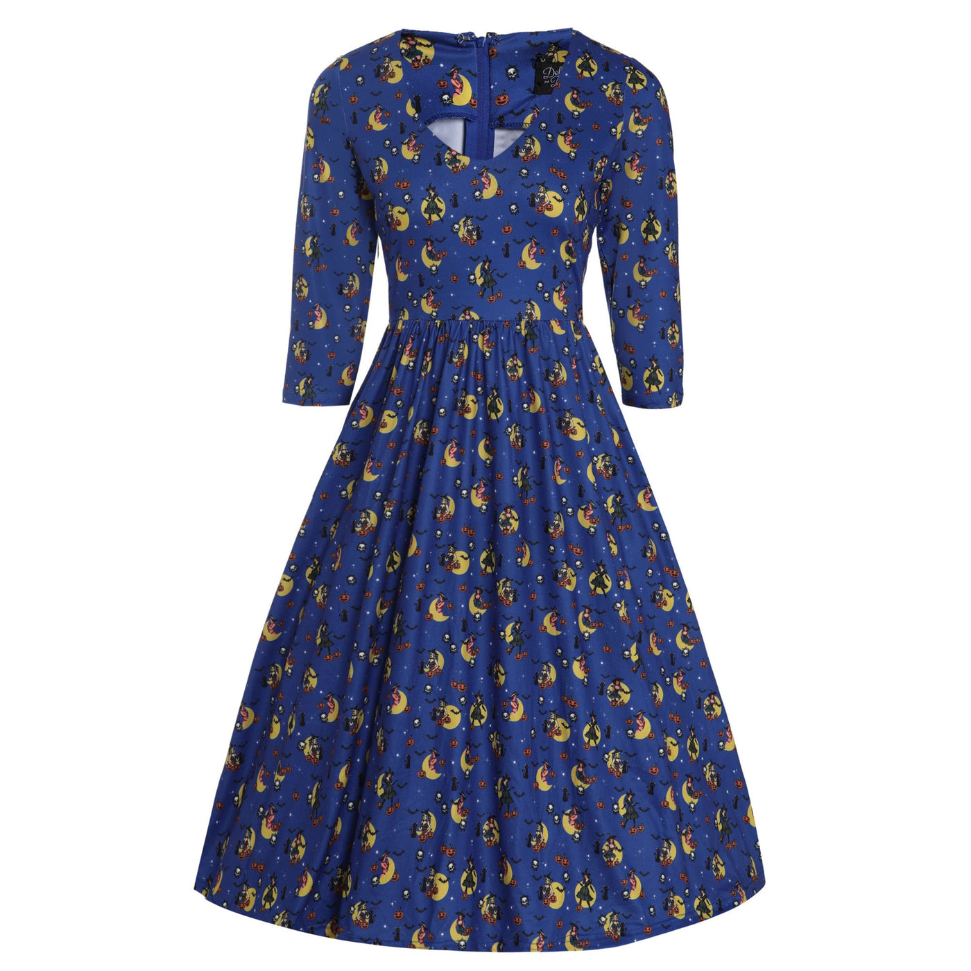 PRE ORDER Billie Blue Pinup Witch Long Sleeved Dress