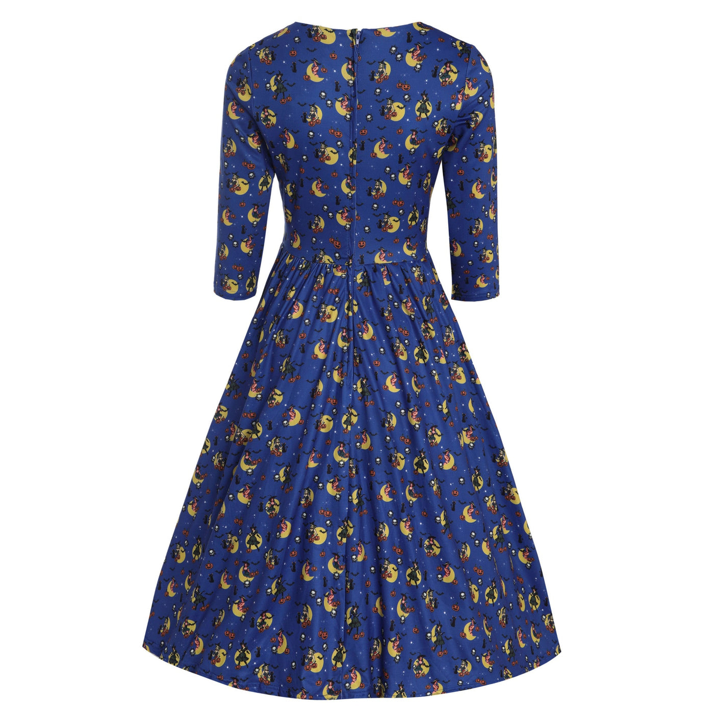 PRE ORDER Billie Blue Pinup Witch Long Sleeved Dress