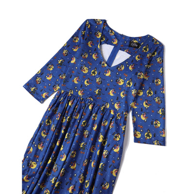 PRE ORDER Billie Blue Pinup Witch Long Sleeved Dress