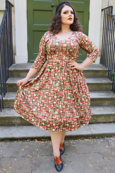 Billie Long Sleeved Book Print Dress