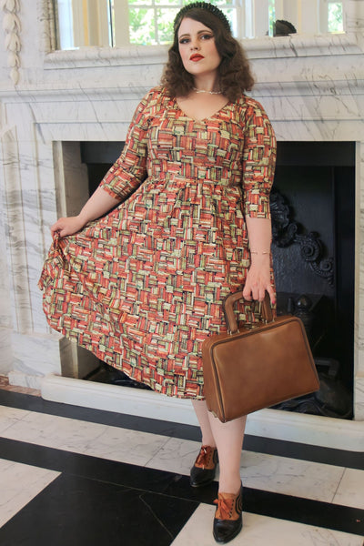 Billie Long Sleeved Book Print Dress