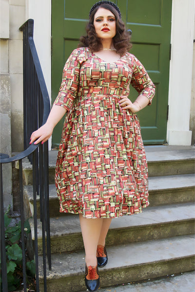 Billie Long Sleeved Book Print Dress