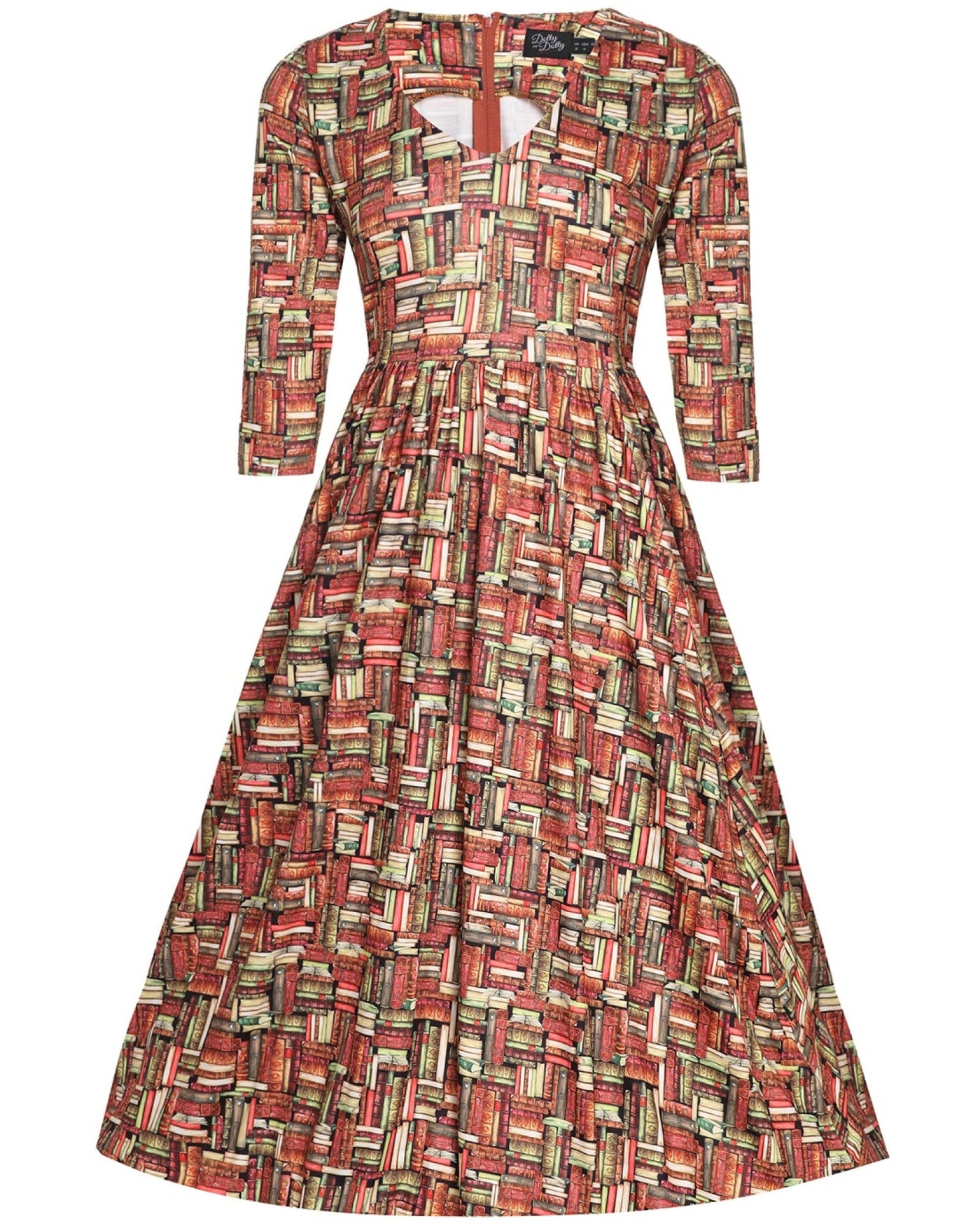 Billie Long Sleeved Book Print Dress