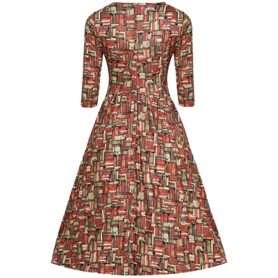 Billie Long Sleeved Book Print Dress