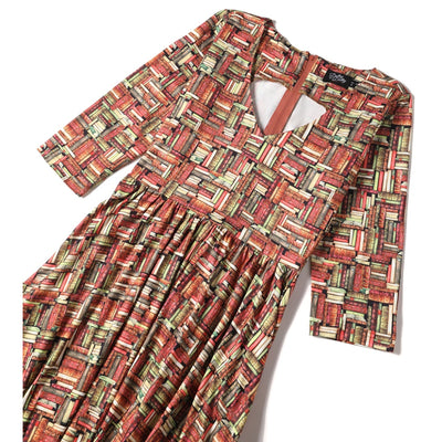 Billie Long Sleeved Book Print Dress