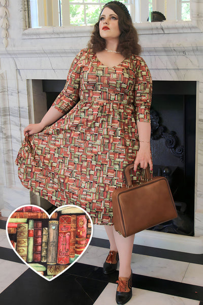 Billie Long Sleeved Book Print Dress