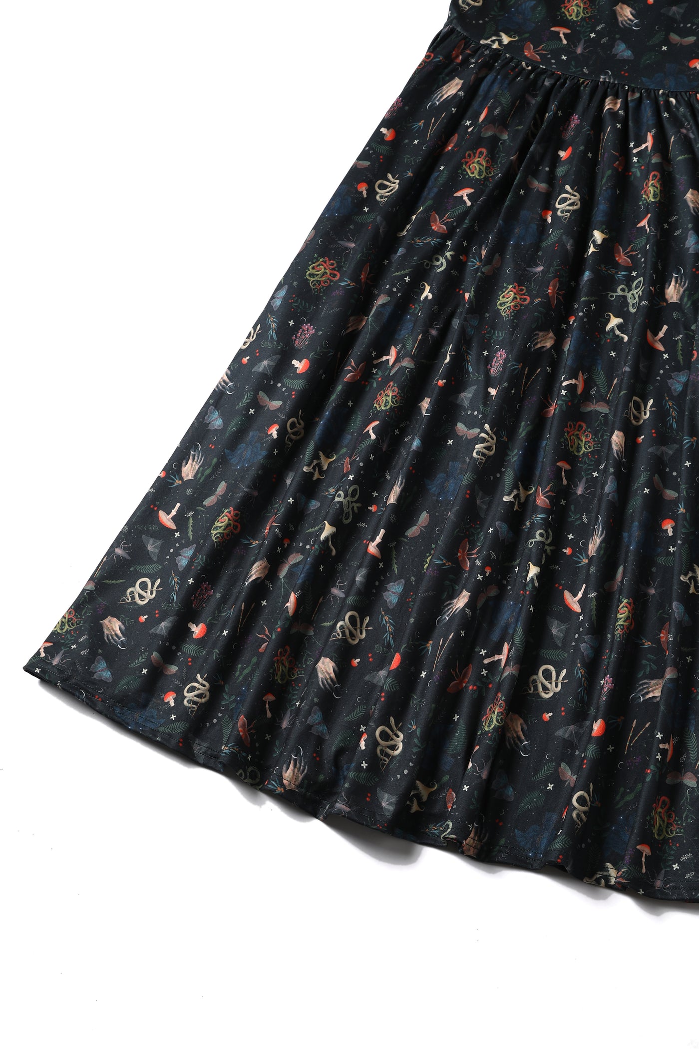 Billie Long Sleeved Dress in Dark Green Mystical Forest Print