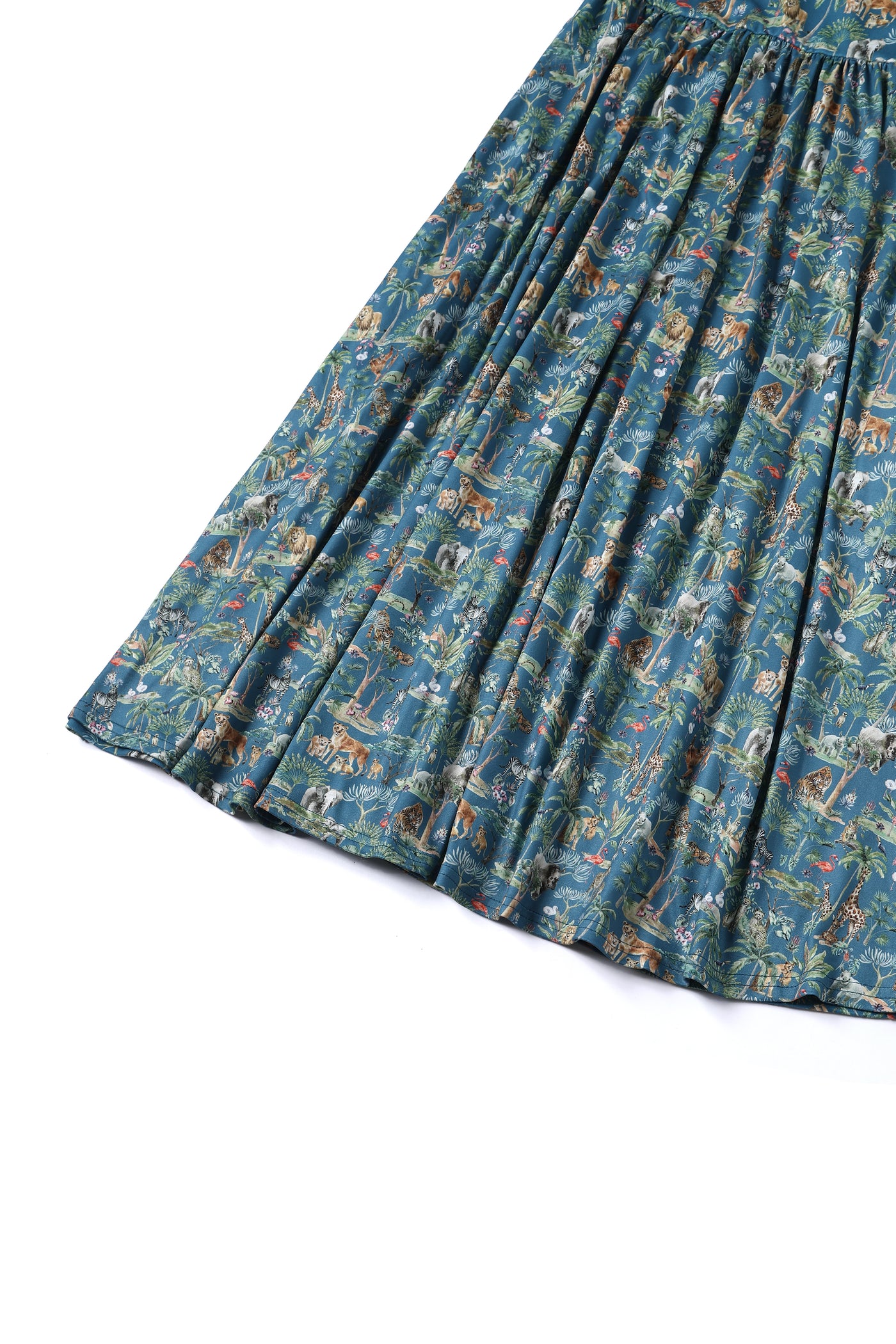 Billie Safari Animal Blue Long Sleeved Dress