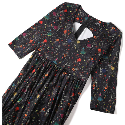Billie Black Mexican Dancing Skeleton Dress