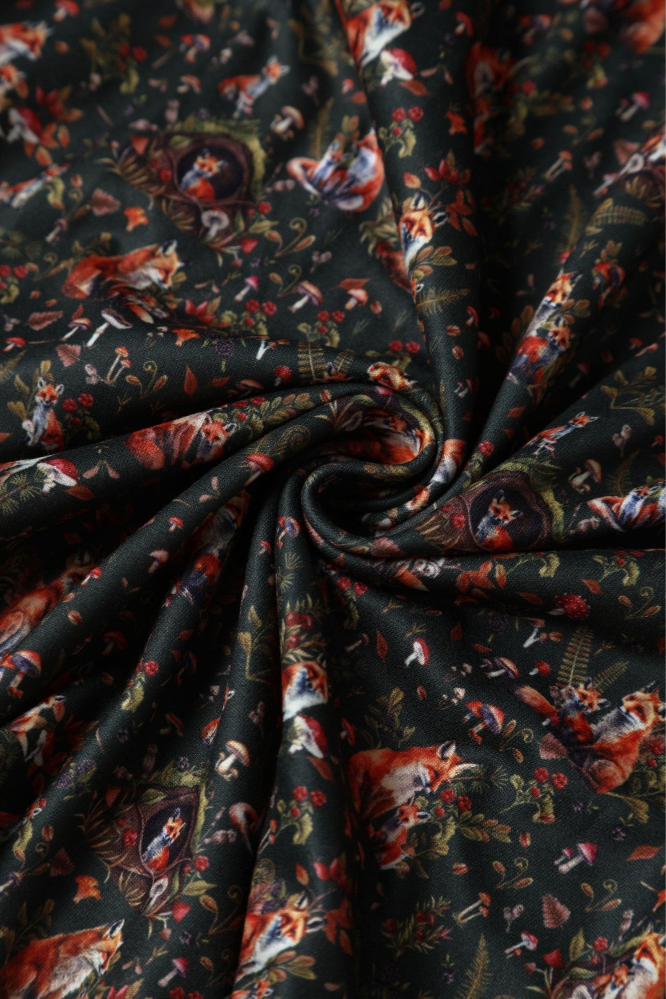 Billie Dark Green Forest Print Long Sleeved Dress