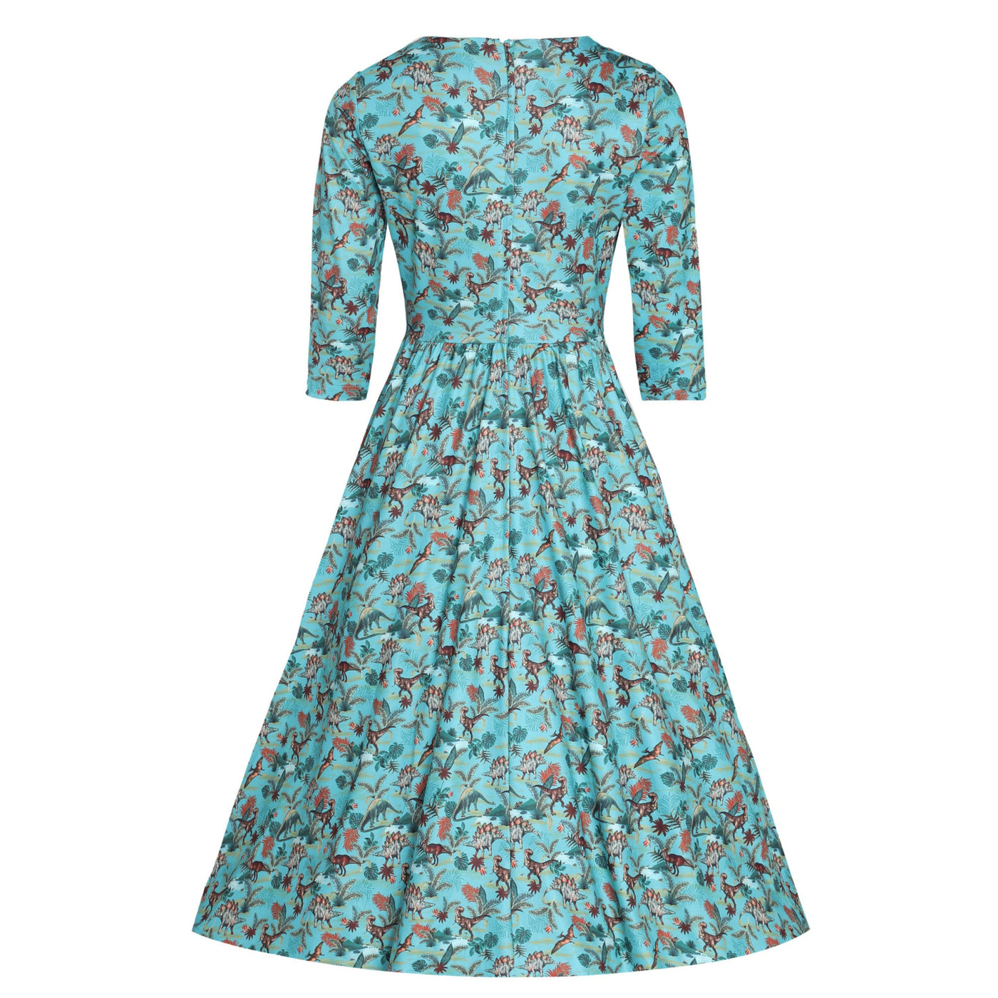 PRE ORDER Billie Long Sleeved Green Dinosaur Print Dress