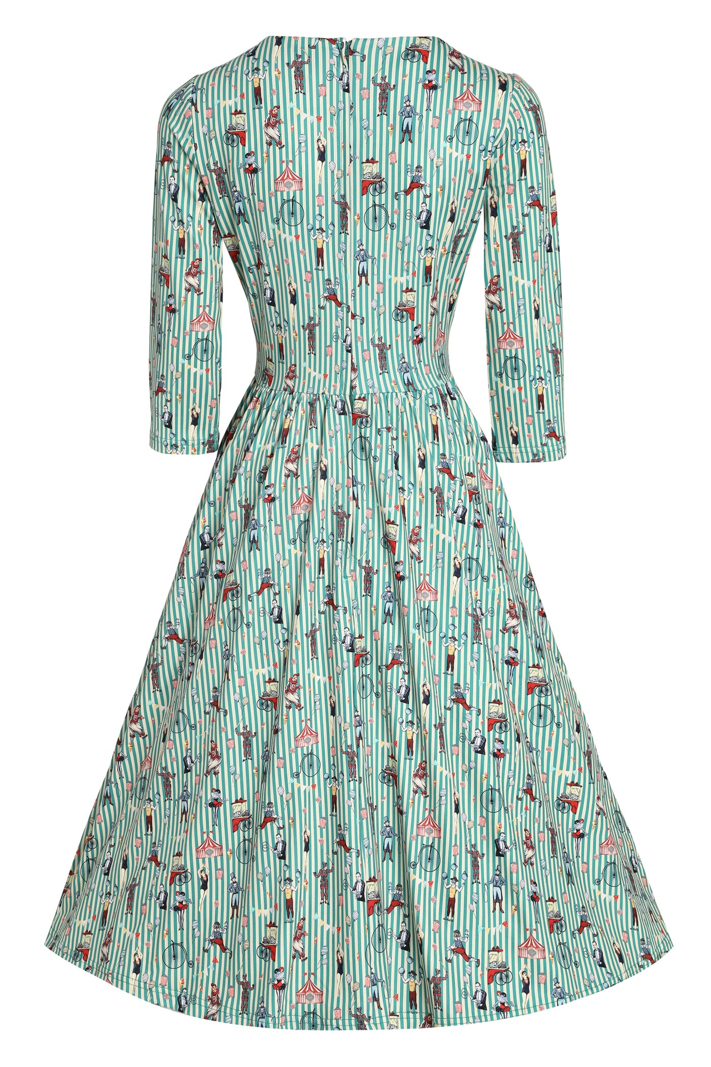 PRE ORDER Billie Green Circus Striped Long Sleeved Dress